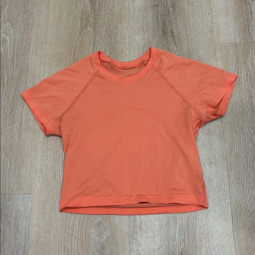 lululemon athletica Orange Cropped Athletic Tee